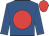 Royal blue, red disc, royal blue cap