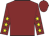 Maroon, yellow stars on sleeves, maroon cap
