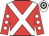 Red, white cross belts, red sleeves, white spots, white and black hooped cap
