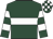 Dark green, white hoop, hooped sleeves, check cap