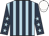 Light blue and dark blue stripes, dark blue sleeves, light blue stars, dark blue cap