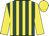 Dark green and yellow stripes, yellow sleeves and cap