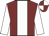 Maroon, white stripe and sleeves, quartered cap