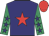 navy, red star, emerald green sleeves, navy stars, red cap