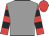 grey, red sleeves, black hoops, red cap