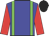 blue, green braces, red sleeves, black cap