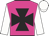 Dayglo pink, black maltese cross, white sleeves and cap Dayglo pink, black maltese cross, white sleeves and cap