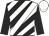 Black and white diagonal stripes, white sash and cap Black and white diagonal stripes, white sash and cap