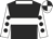 Black, white bar shoe, white collar, white sleeves, black spots, quartered cap Black, white bar shoe, white collar, white sleeves, black spots, quartered cap