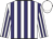 white and purple striped, white cap