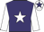 purple, white star, white sleeves, purple star on white cap