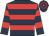 Dark blue, red hoops