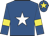 Royal blue, white star, royal blue sleeves, yellow armlets and star on royal blue cap