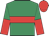 Emerald green, red hoop, halved sleeves, red cap