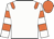 White, orange epaulets, hooped sleeves, orange cap