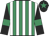 Emerald green and white stripes, black sleeves, emerald green armlets and star on black cap