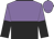 Mauve and black halved horizontally, halved sleeves, mauve cap