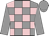 Grey and pink check, grey sleeves and cap