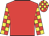 Red, yellow check sleeves & cap