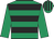 Emerald green & black hoops, emerald green sleeves, striped cap