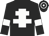 black, white cross of lorraine, white armlets, hooped cap