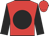 red, black disc, black sleeves