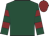 Dark green, maroon hooped sleeves, maroon cap
