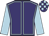 Purple, light blue seams and sleeves, check cap