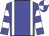 Blue, white braces, hooped sleeves, quartered cap Blue, white braces, hooped sleeves, quartered cap