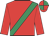 Red, emerald green sash, quartered cap