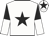 White, black star, black and white halved sleeves, white cap, black star
