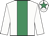 White, emerald green panel, emerald green star on cap