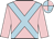 Pink, light blue cross sashes, quartered cap
