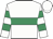 White, emerald green hoop, hooped sleeves, white cap