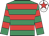 Emerald green & red hoops, white cap, red star