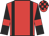 Red body, black braces, black arms, red armlets, red cap, black checked