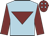 Light blue, maroon inverted triangle and sleeves, maroon cap, light blue diamonds