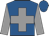 Royal blue, grey cross, grey sleeves, royal blue cap