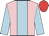 Pink, light blue stripe and sleeves, red cap