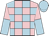 Pink and light blue check, halved sleeves, light blue cap