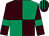 brown and emerald green quarters, brown sleeves, emerald green armlets, brown cap, emerald green stripes brown and emerald green quarters, brown sleeves, emerald green armlets, brown cap, emerald green stripes