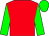 red, green sleeves, green cap red, green sleeves, green cap