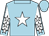 Light blue, white star and sleeves, light blue seams, collar and cuffs, light blue, white stars