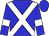 Blue, white cross sashes, white armlets, blue cap Blue, white cross sashes, white armlets, blue cap