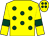 Yellow, dark green spots and armlets Yellow, dark green spots and armlets