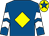 Royal blue, yellow diamond, royal blue and white chevrons on sleeves, yellow cap, royal blue star Royal blue, yellow diamond, royal blue and white chevrons on sleeves, yellow cap, royal blue star