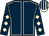 Dark blue, beige seams, diamonds on sleeves, beige and dark blue striped cap Dark blue, beige seams, diamonds on sleeves, beige and dark blue striped cap