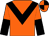Orange, black chevron, halved sleeves, orange and black quartered cap Orange, black chevron, halved sleeves, orange and black quartered cap