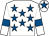 White, royal blue stars, royal blue armlet, royal blue star on cap White, royal blue stars, royal blue armlet, royal blue star on cap