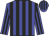 blue, black stripes blue, black stripes